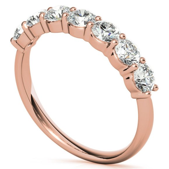 7-Stone Round Moissanite Shared-Prong Ring (3.5mm, 0.15ct) - Picture 8 of 16